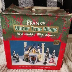 Vintage Winter Tyme Village Library Christmas Village